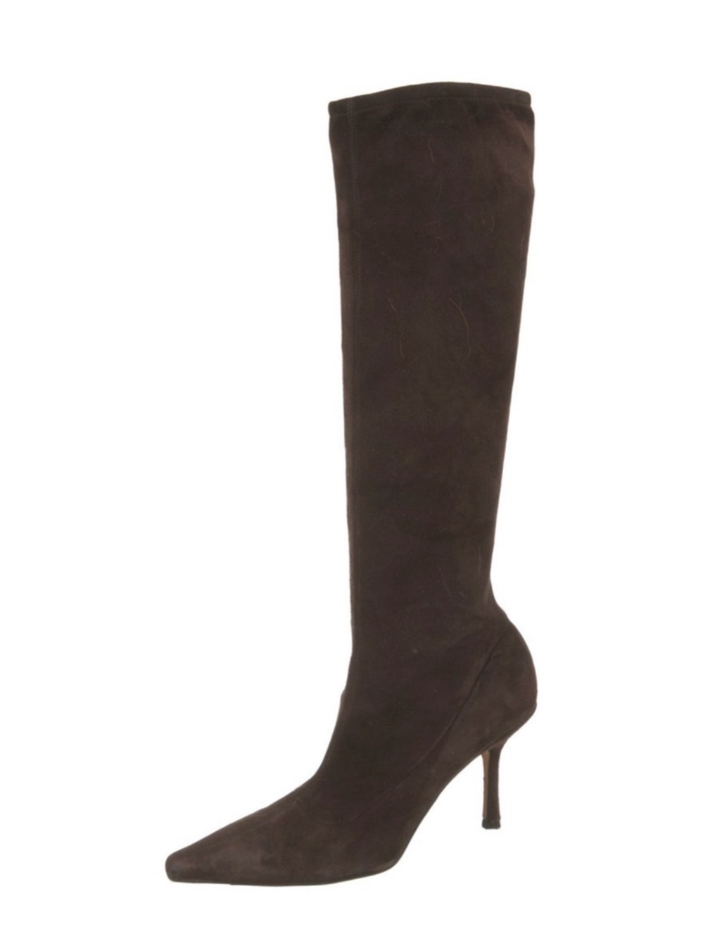 Jimmy Choo Brown Suede Knee High Pointed-Toe Boot